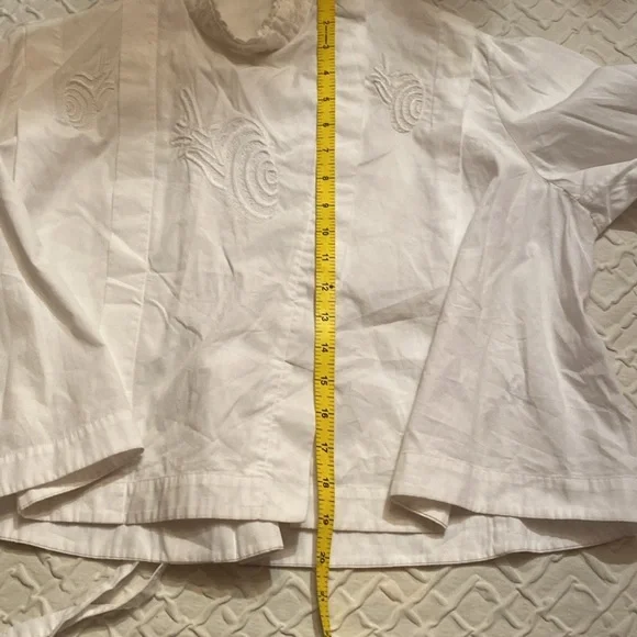 JW Anderson Shirt Embroidered White Designer Vintage Size 6 Crop - Picture 13 of 13